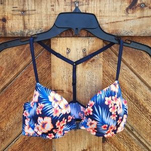 Victoria's Secret Pink T-back Racerback Tropical Print Demi Bra